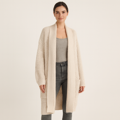 Pink | Soft Knitted Coat with Elegant Style - OutfitLondon