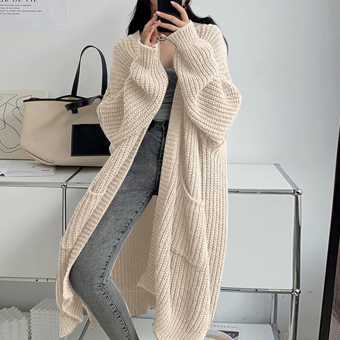 Pink | Soft Knitted Coat with Elegant Style