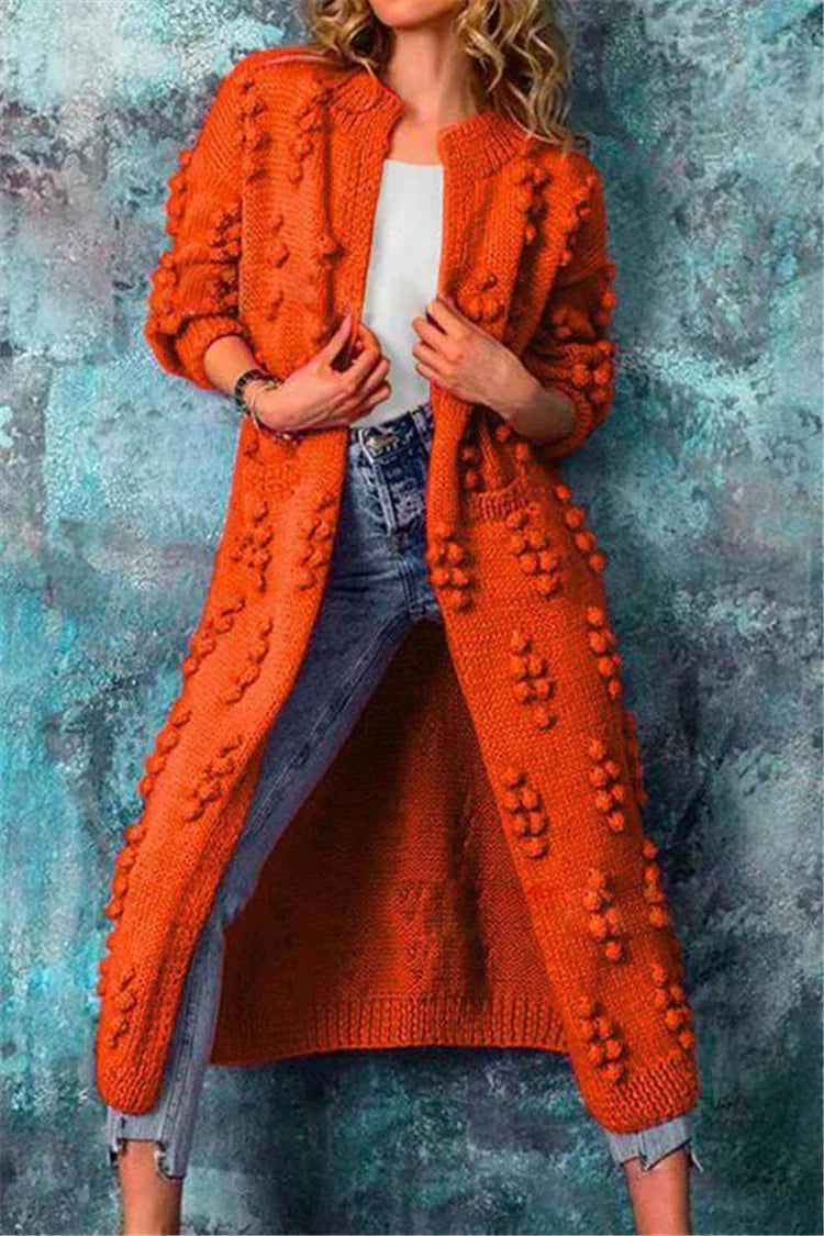 Auria Women's Knitted Cardigan with Poms