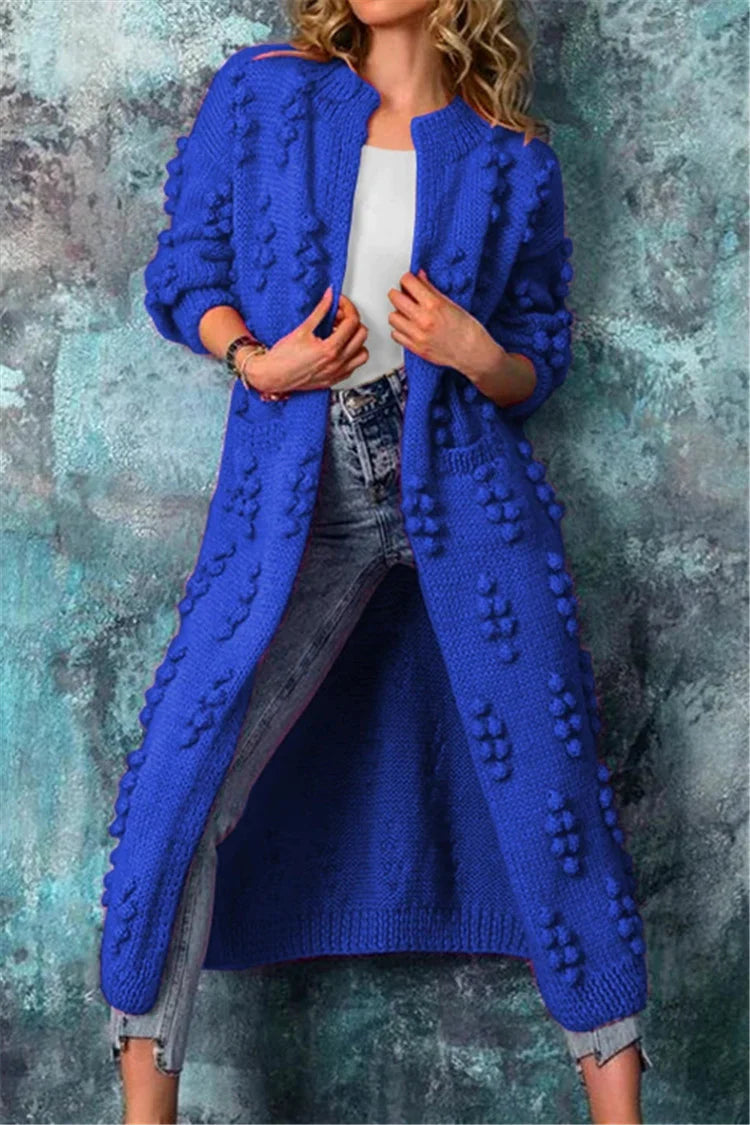 Auria Women's Knitted Cardigan with Poms