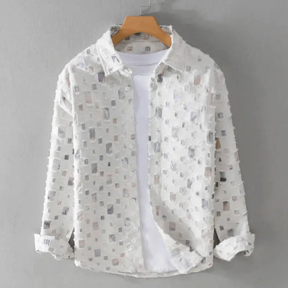 Men's Frayed Denim Shirt