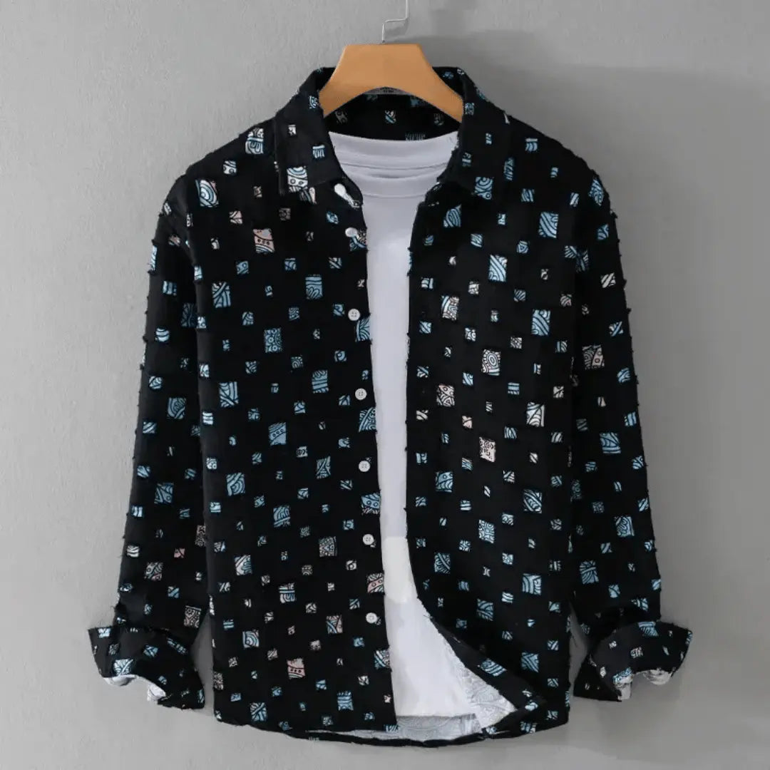 Men's Frayed Denim Shirt