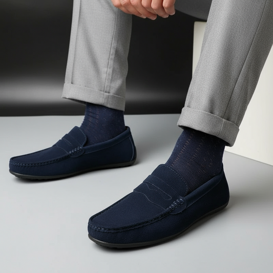 Men's Suede Classic Loafers - OutfitLondon