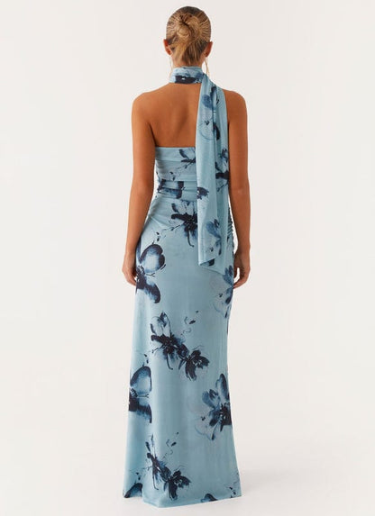 Aveloria Women's Floral Maxi Dress Blue Black
