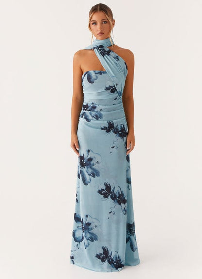 Aveloria Women's Floral Maxi Dress Blue Black
