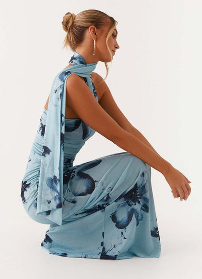 Aveloria Women's Floral Maxi Dress Blue Black