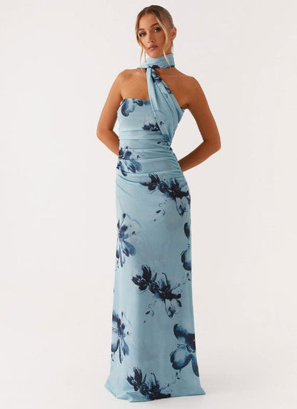 Aveloria Women's Floral Maxi Dress Blue Black
