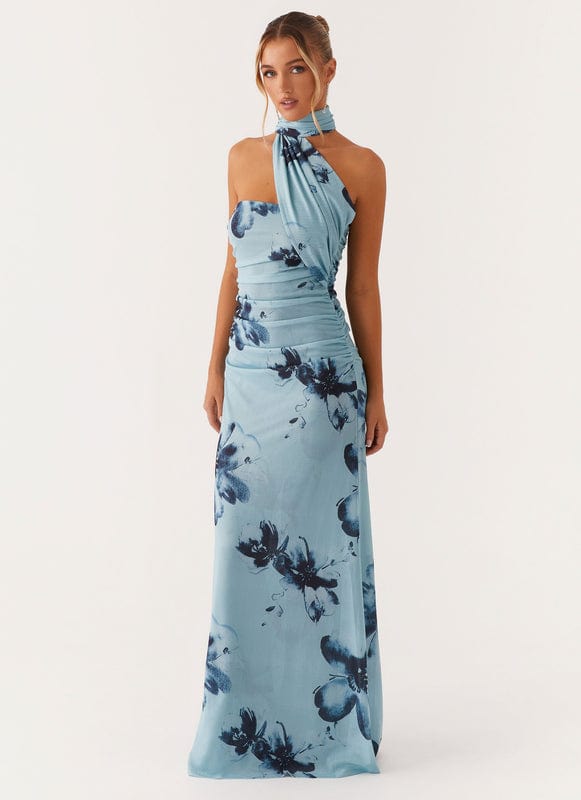 Aveloria Women's Floral Maxi Dress Blue Black