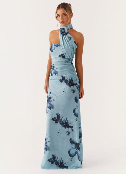 Aveloria Women's Floral Maxi Dress Blue Black