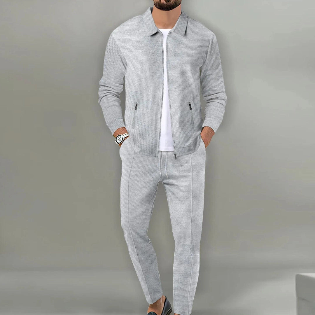 Men's Athletic 2-Piece Track Suit with Zip Jacket Pants