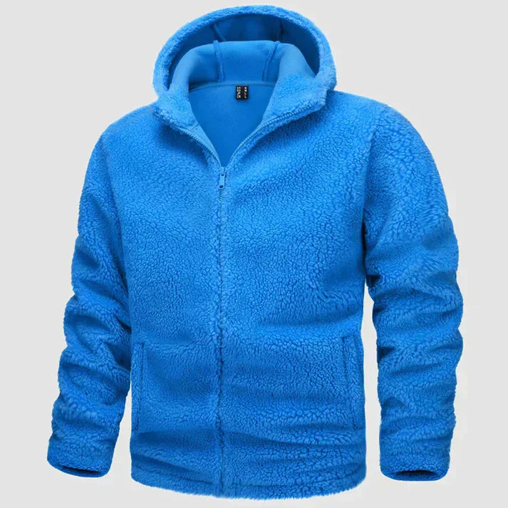 Warm Mens Hooded Fleece Coat