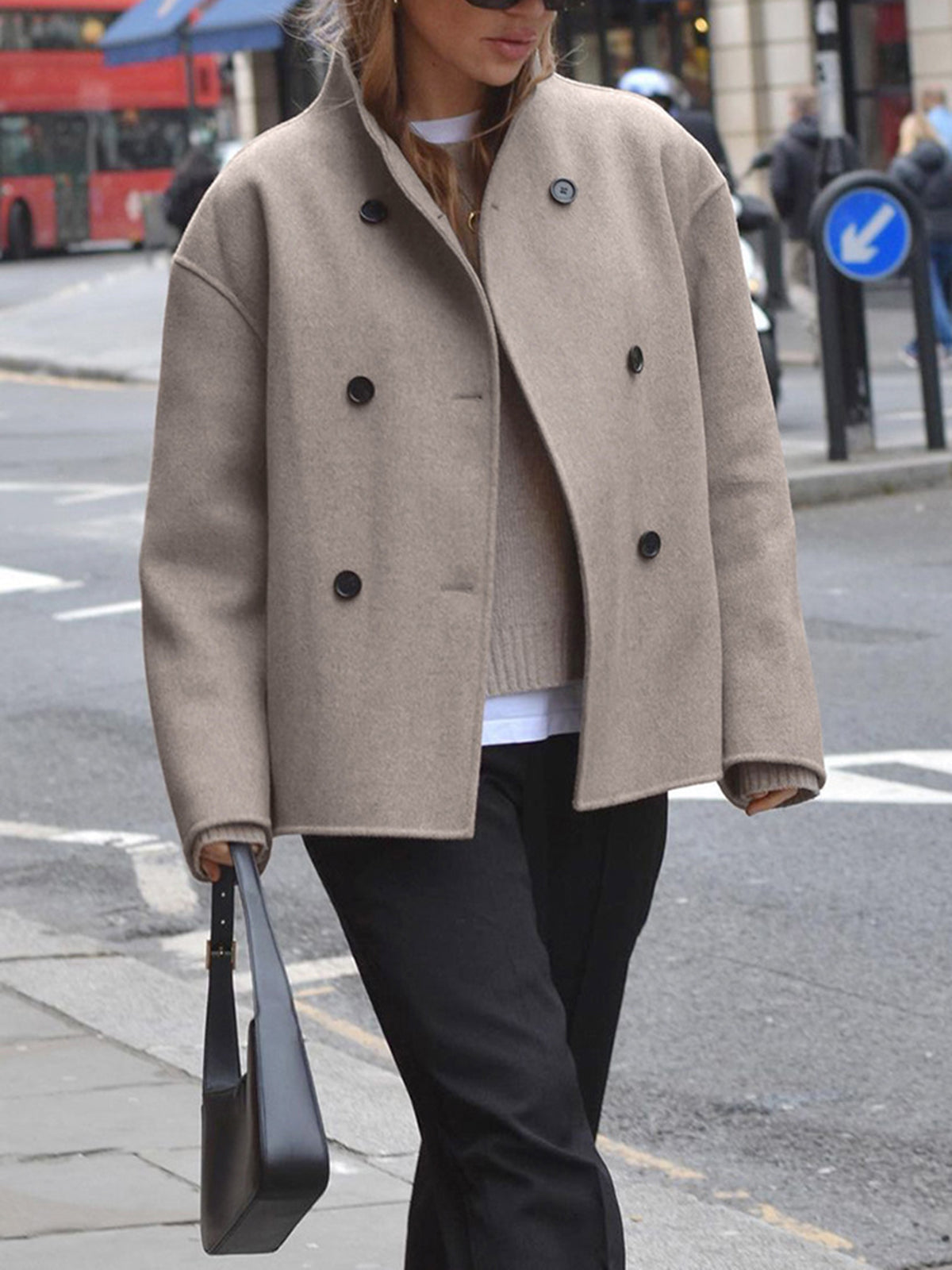 Classic Double Breasted Wool Trench Coat