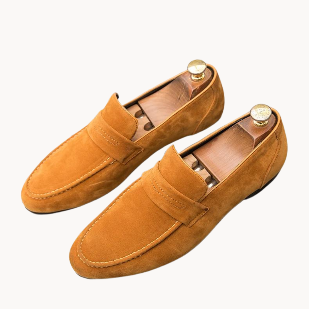 Men's Luxury Suede Slip On Loafers with Thick Rubber Sole