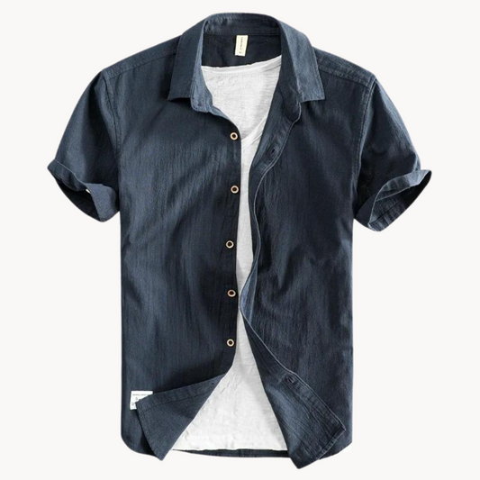 Men's Breathable Linen Short Sleeve Shirt - OutfitLondon