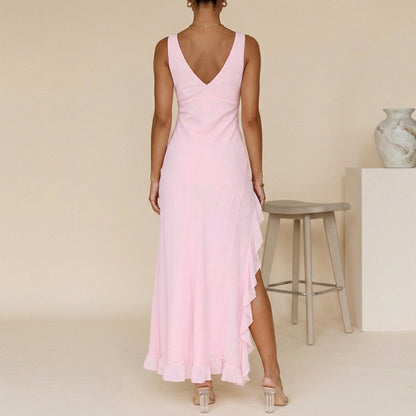 Chic V Neck Maxi Dress for Women Summer