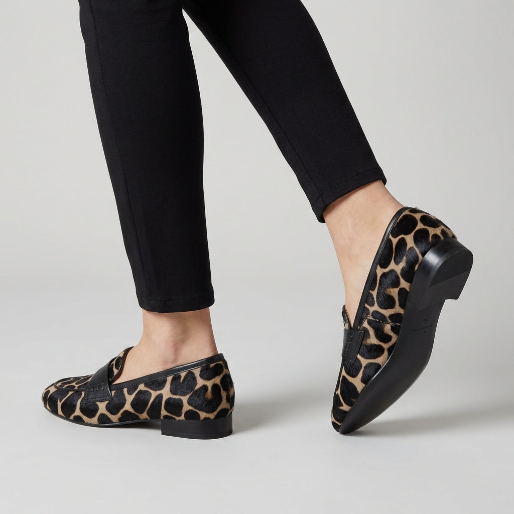 Trendy Animal Print Slip On Loafers