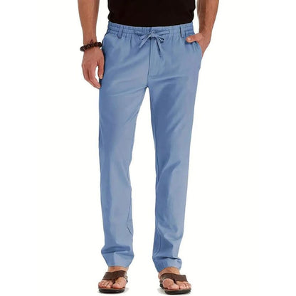 Relaxed Fit Mens Summer Pants with Elastic Waist