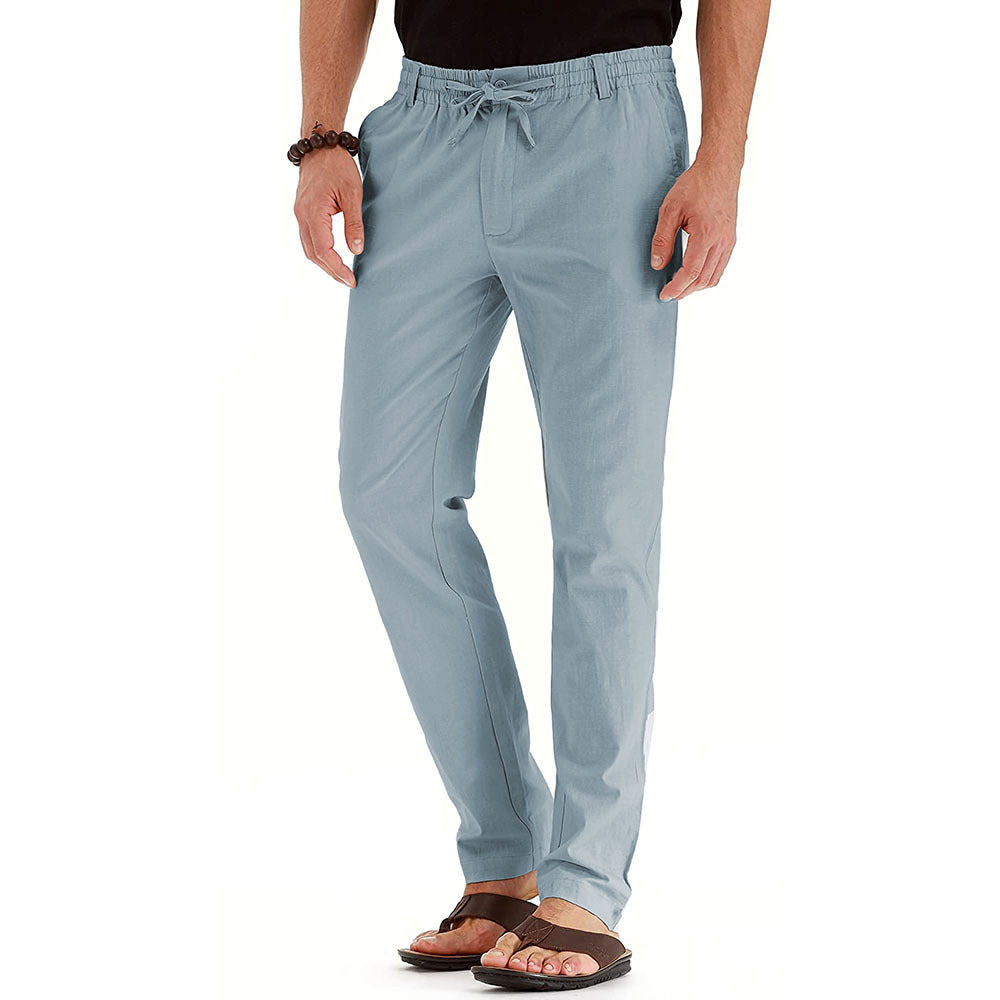 Relaxed Fit Mens Summer Pants with Elastic Waist
