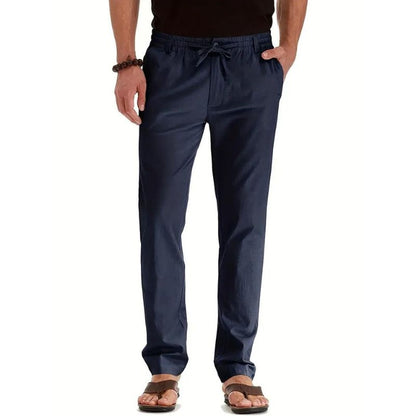 Relaxed Fit Mens Summer Pants with Elastic Waist