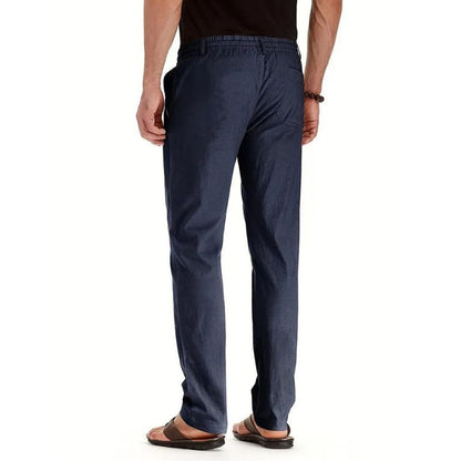 Relaxed Fit Mens Summer Pants with Elastic Waist