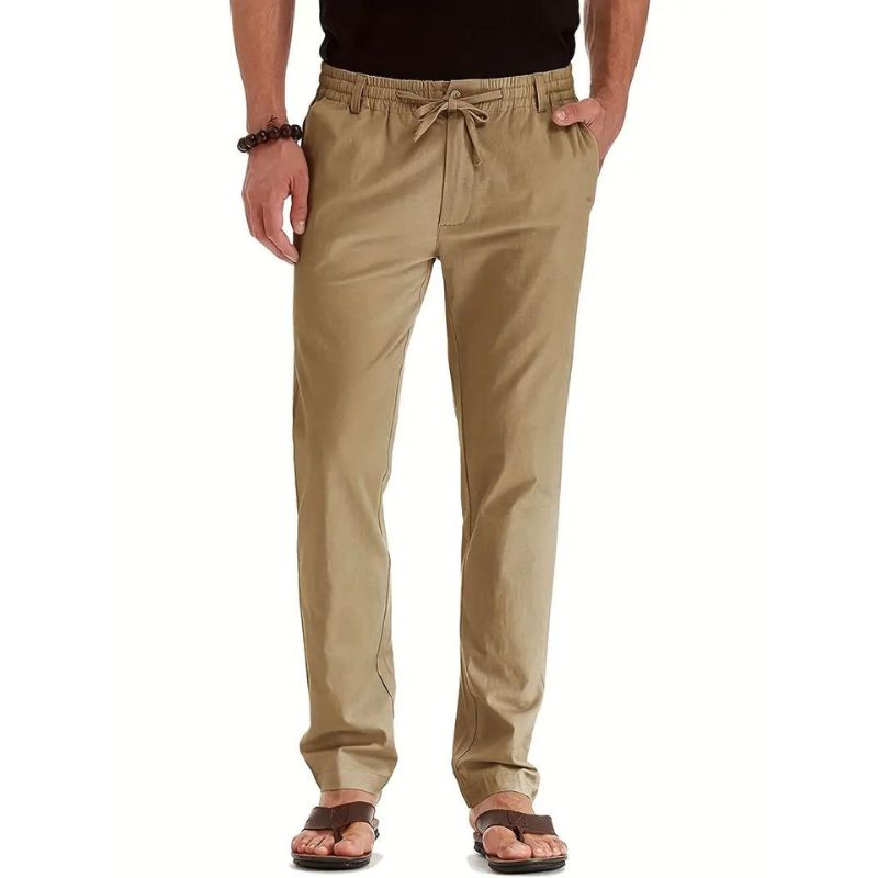 Relaxed Fit Mens Summer Pants with Elastic Waist