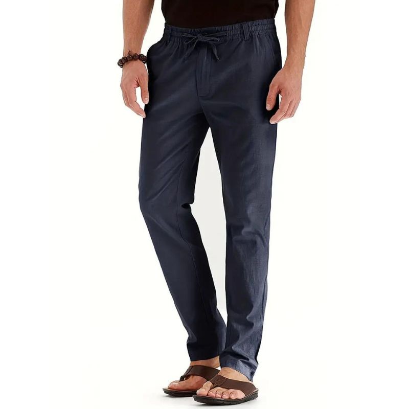Relaxed Fit Mens Summer Pants with Elastic Waist