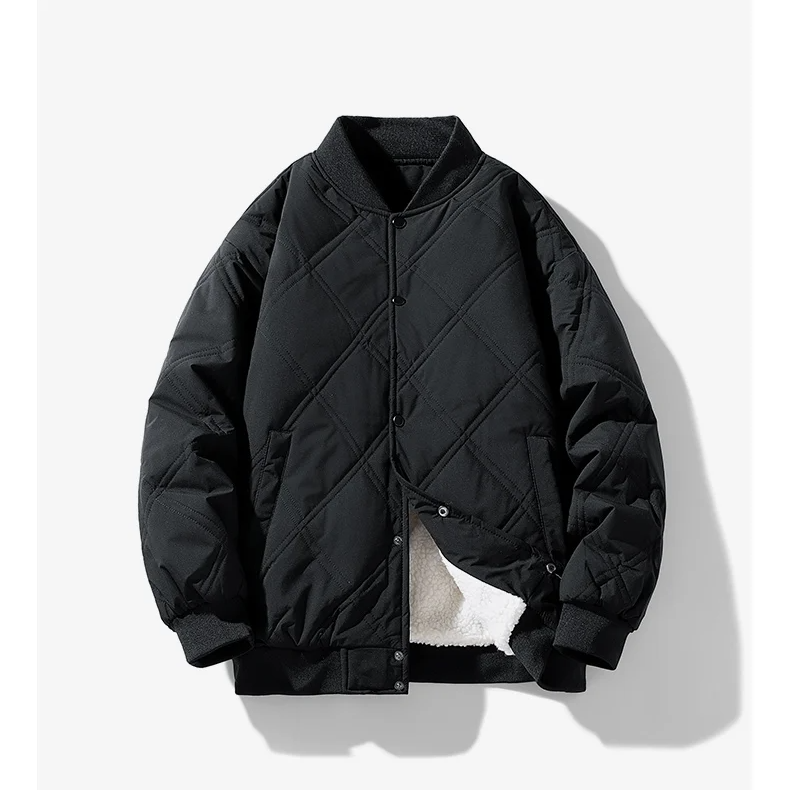 Warm Faux Fur Lined Quilted Bomber Coat