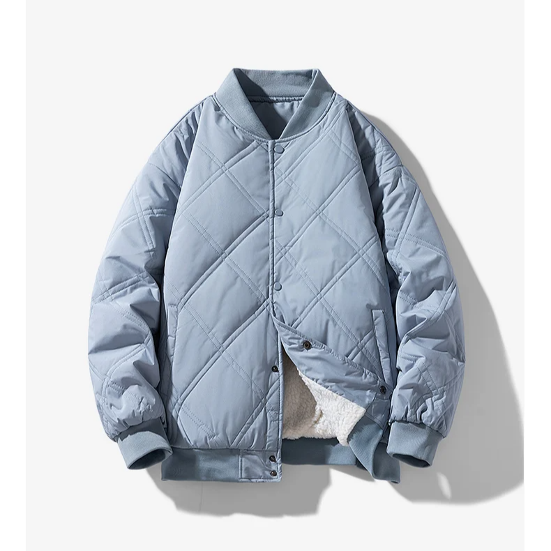 Warm Faux Fur Lined Quilted Bomber Coat