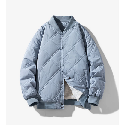Warm Faux Fur Lined Quilted Bomber Coat
