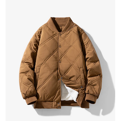 Warm Faux Fur Lined Quilted Bomber Coat - OutfitLondon