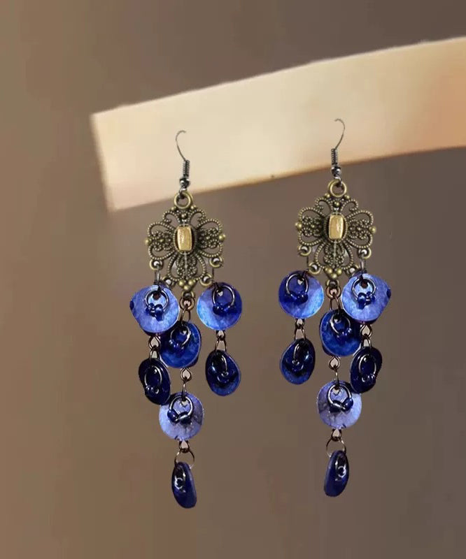 Women's Sterling Silver Drop Earrings Ocean Blue - OutfitLondon