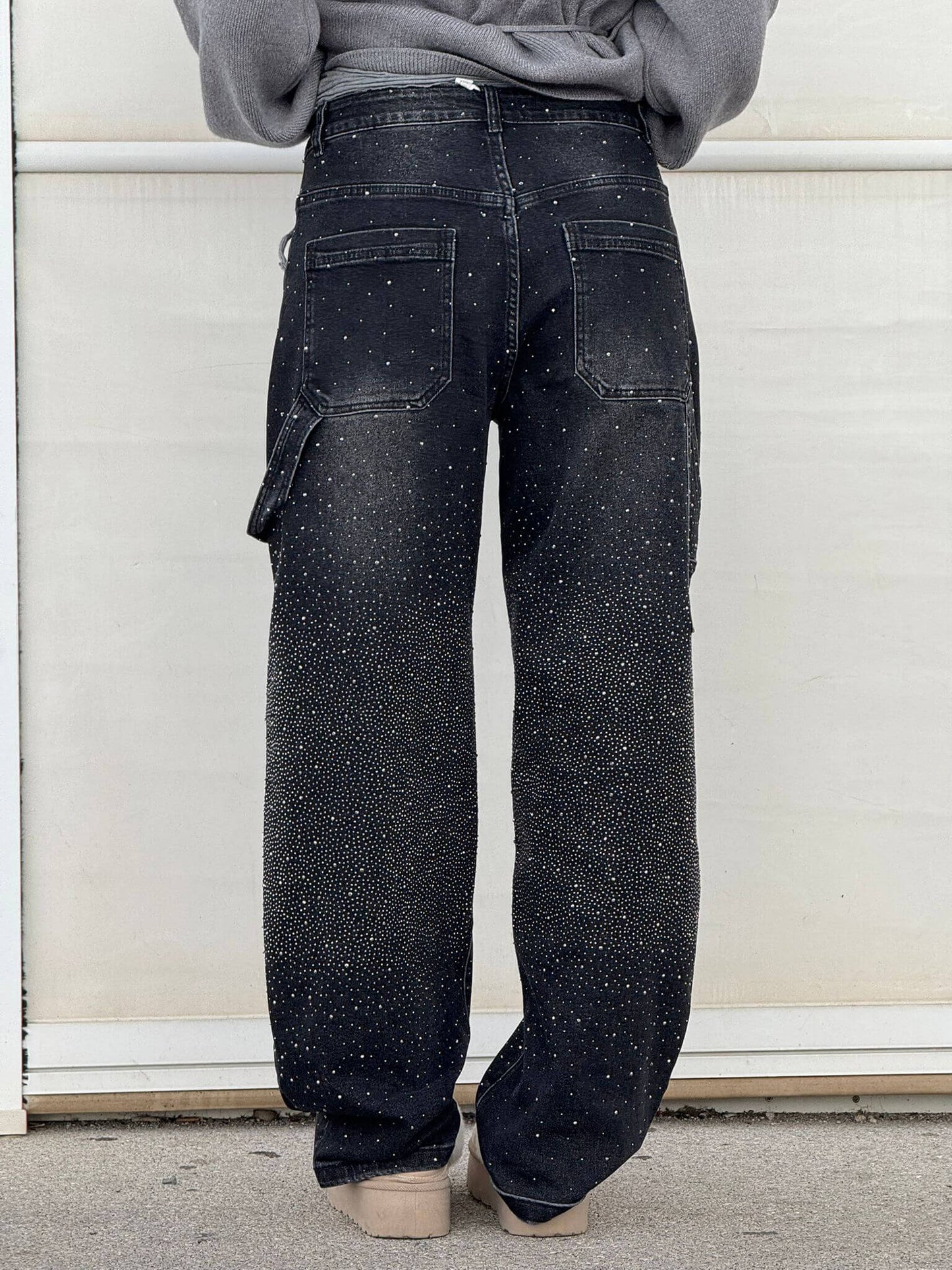 Sparkly Flare Leg Blue Jeans