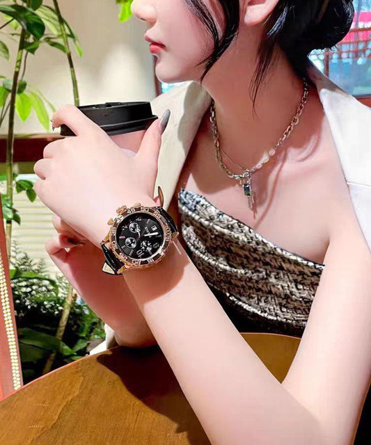 Women's Leather Wristwatch Waterproof Alloy Reinforced Glass - OutfitLondon