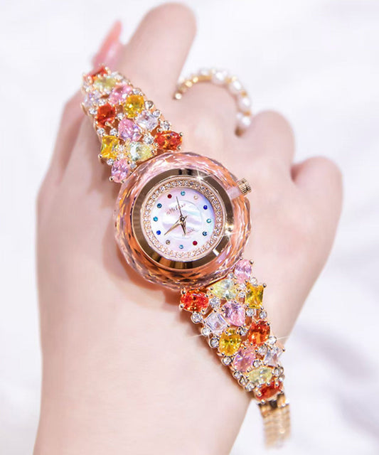 Women's Copper Quartz Watch Tempered Glass Crystal - OutfitLondon