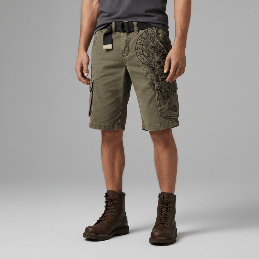 Relaxed Fit Cargo Shorts with Pockets and Adjustable Waist - OutfitLondon