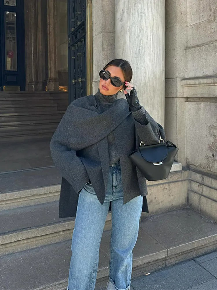 Elegant Women's Long Winter Cloak