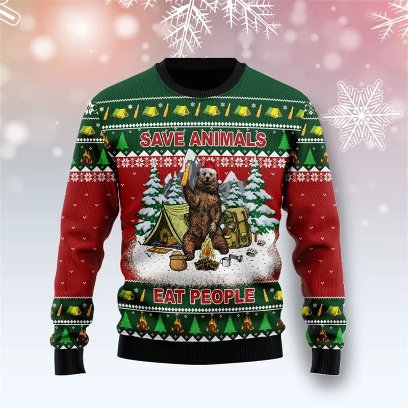 Men's Christmas Sweater Festive Red