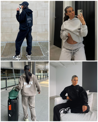 Women's Two-Piece Tracksuit Hoodie And Pants Set White