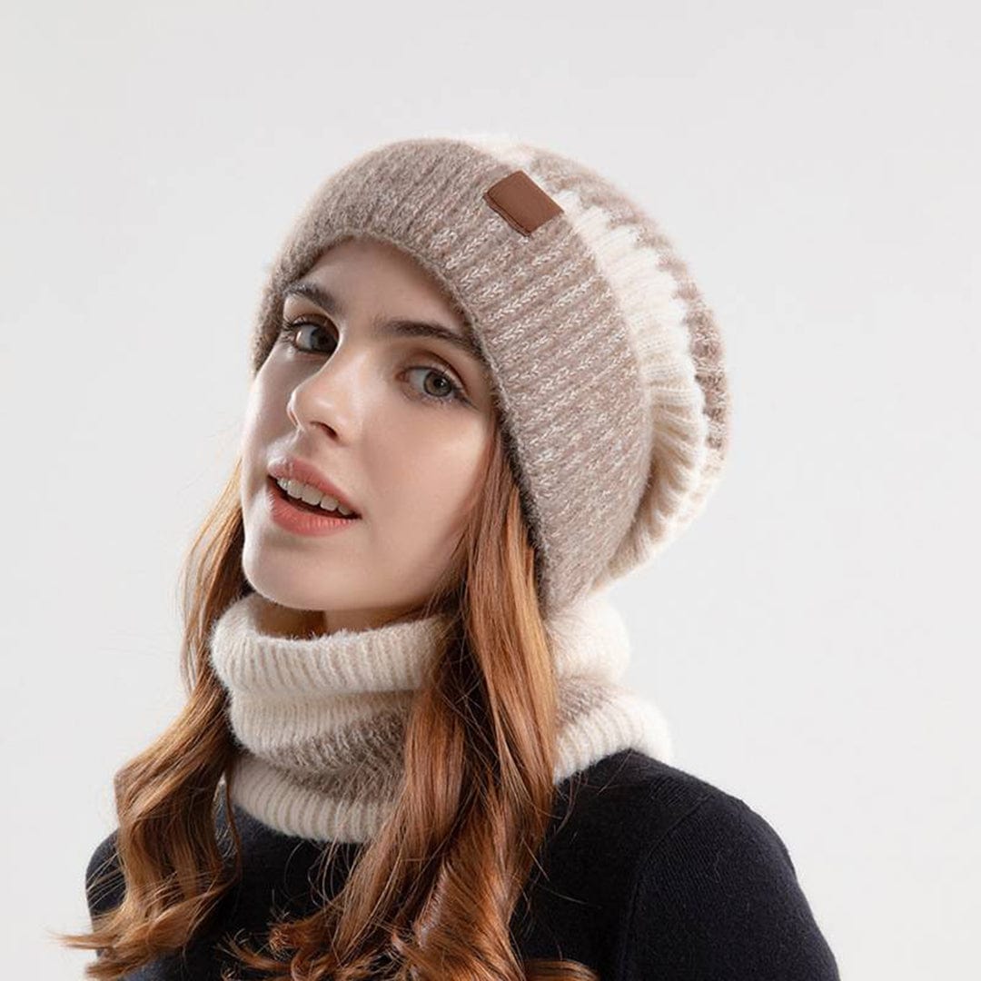 Warm Knit Beanie and Scarf Set - OutfitLondon