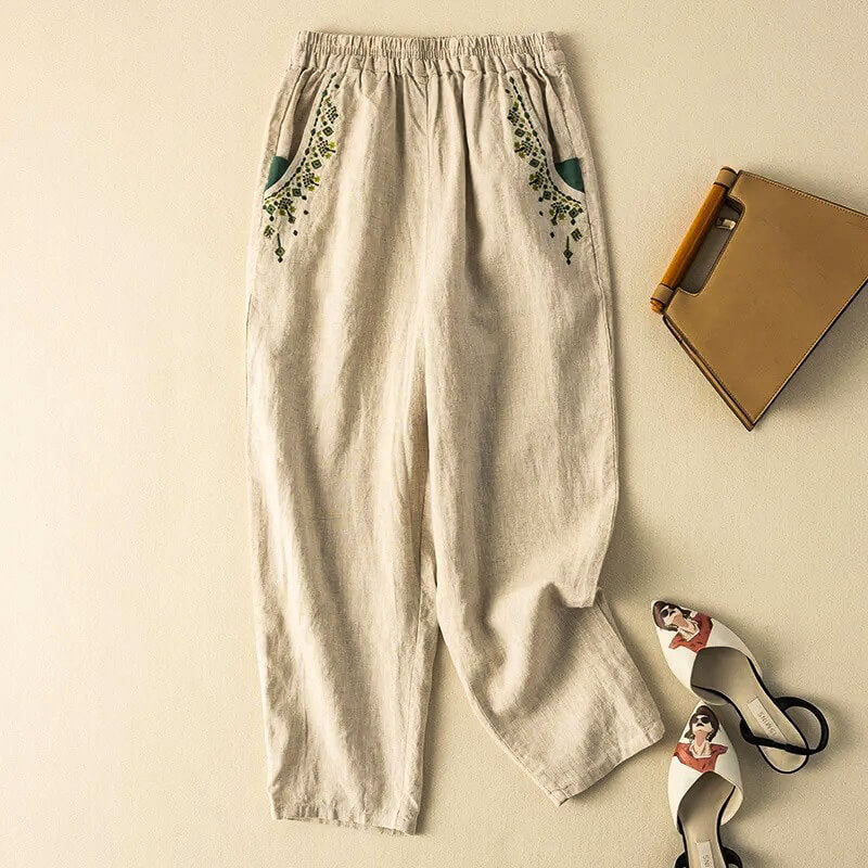 Comfortable Loose Fit Embroidered Pants