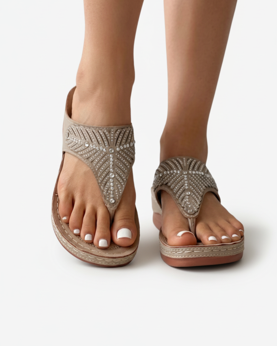 Sparkly Beaded Slide Sandals for Women