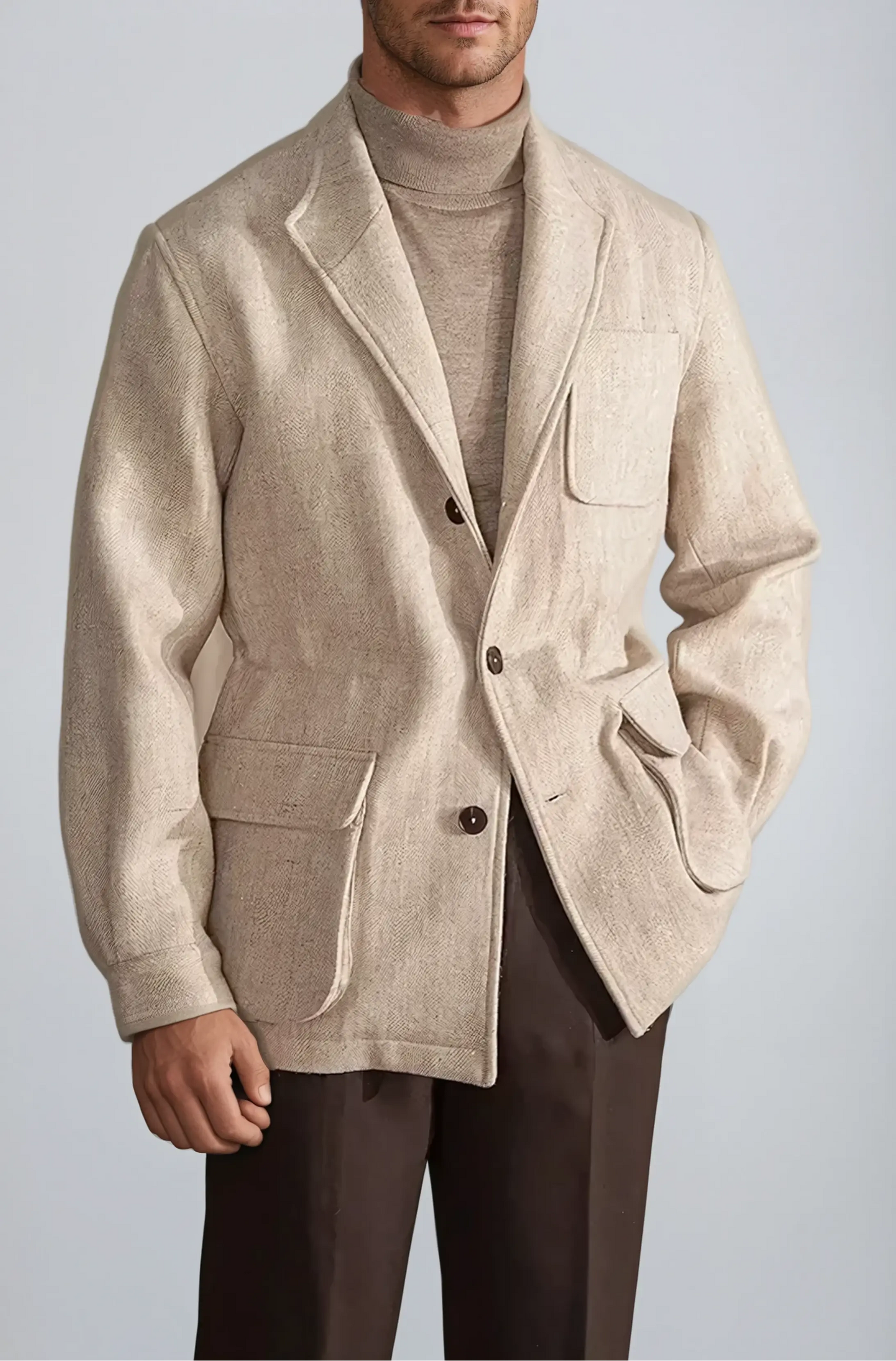 Classic Luxury Mens Wool Coat - OutfitLondon
