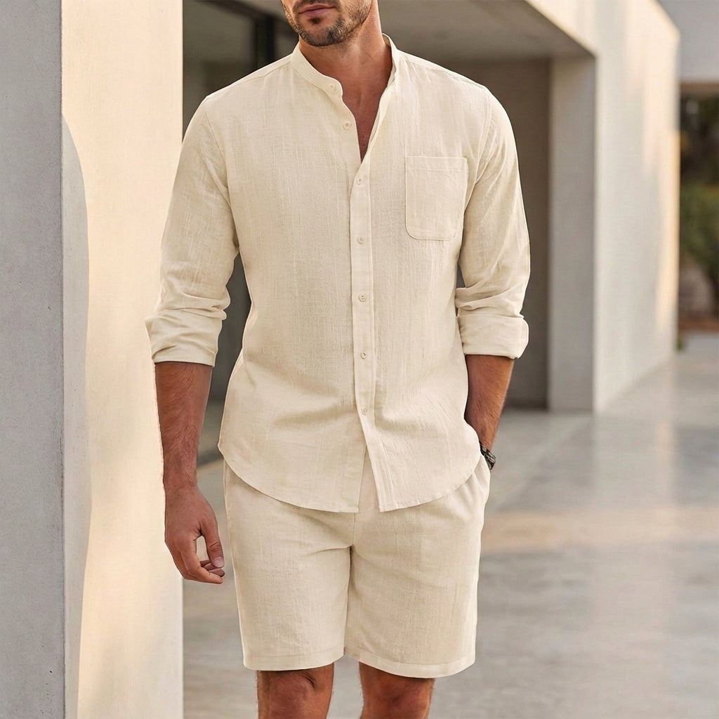 Comfortable Summer Shorts Shirt Set