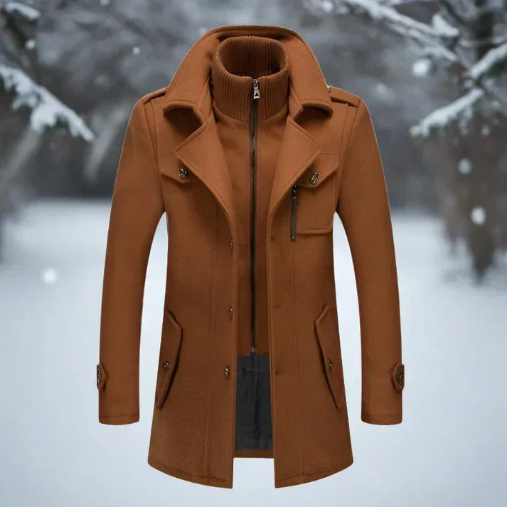 Warm Long Parka with Fur Hood and Extended Sleeves