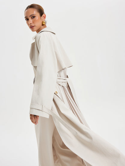 Classic Buckled Long Trench Coat