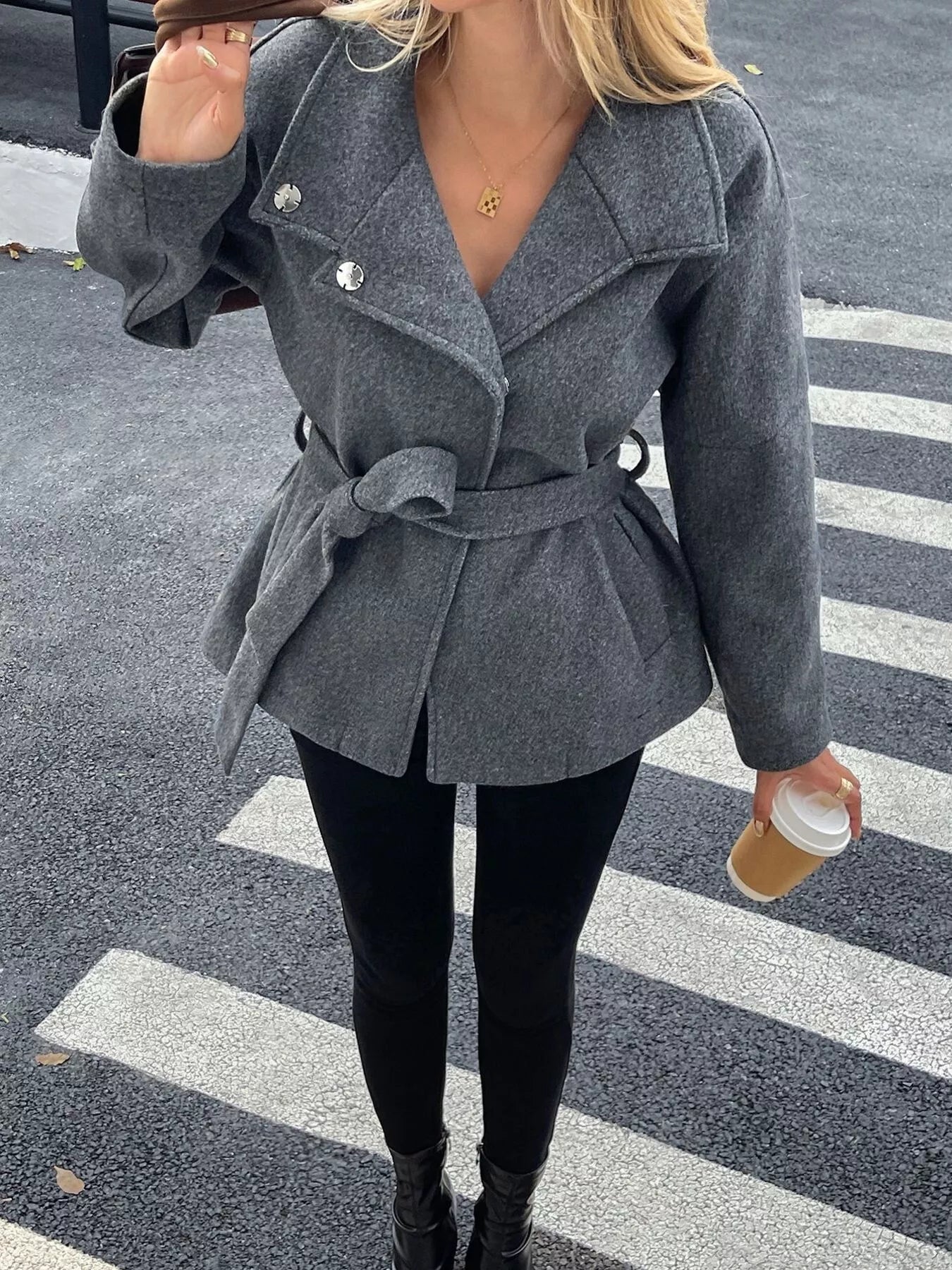 Warm Wool Coated Women's Trench Coat