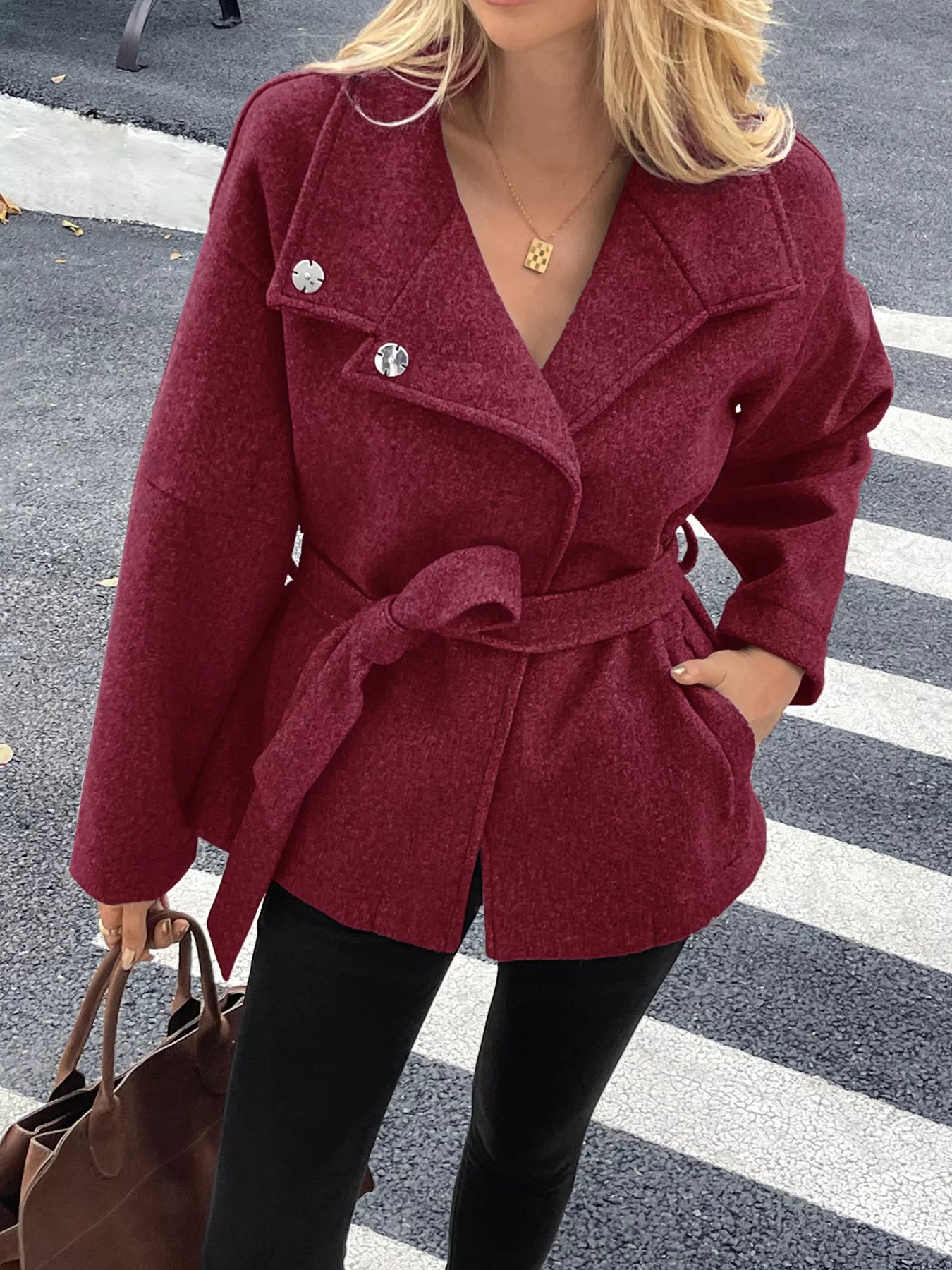 Warm Wool Coated Women's Trench Coat
