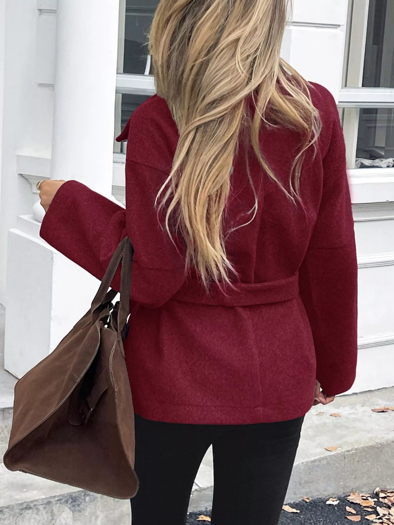 Warm Wool Coated Women's Trench Coat - OutfitLondon