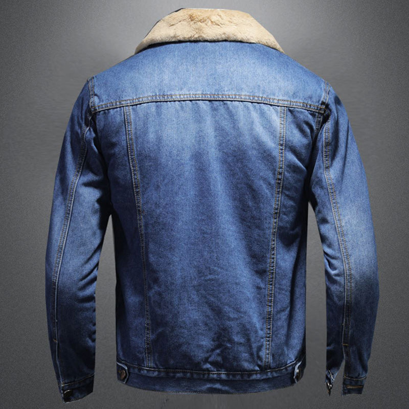 Fashionable Jean Jacket with Fleece Lining