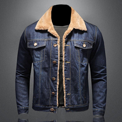 Fashionable Jean Jacket with Fleece Lining